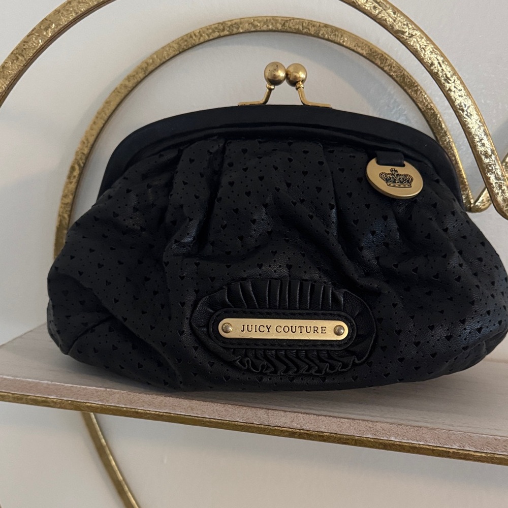 Juicy Couture Black Clutch with Gold Accents